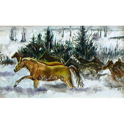 Cavalli nella Neve